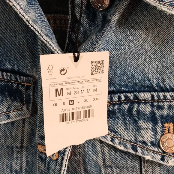 Zara Blue Denim Sleeveless Jumpsuit - Picture 2 of 3